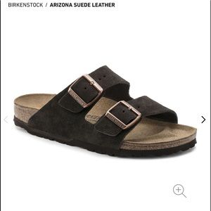 Birkenstock Arizona - Mocha Brown Suade Two Strap Sandals - Size: Womens 10